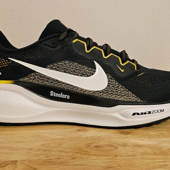 Size 12 Nike Air Zoom Pegasus 41 NFL Pittsburgh Steelers Black Mens FZ5097-001 - Picture 9 of 16